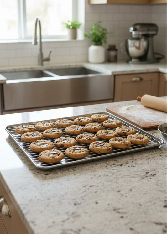 Multi-Use Stainless Steel Tray with Rack