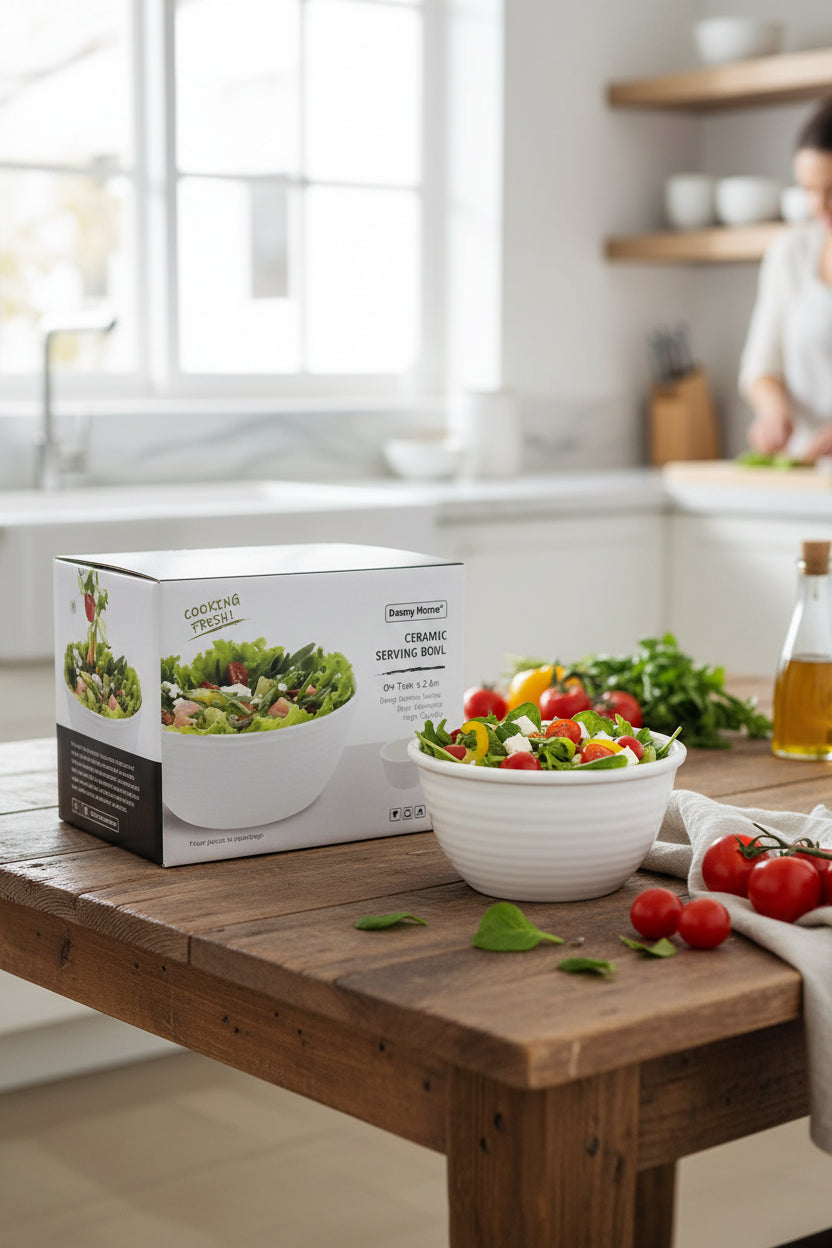 Danny Home Ceramic Salad Bowl Set 4pcs