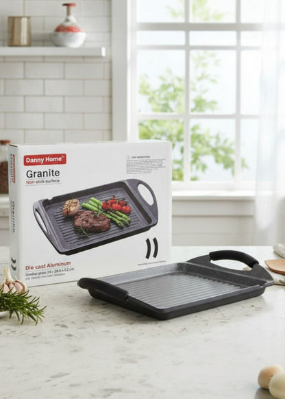 Danny Home Granite Gridder Grill Plate 35.8cm