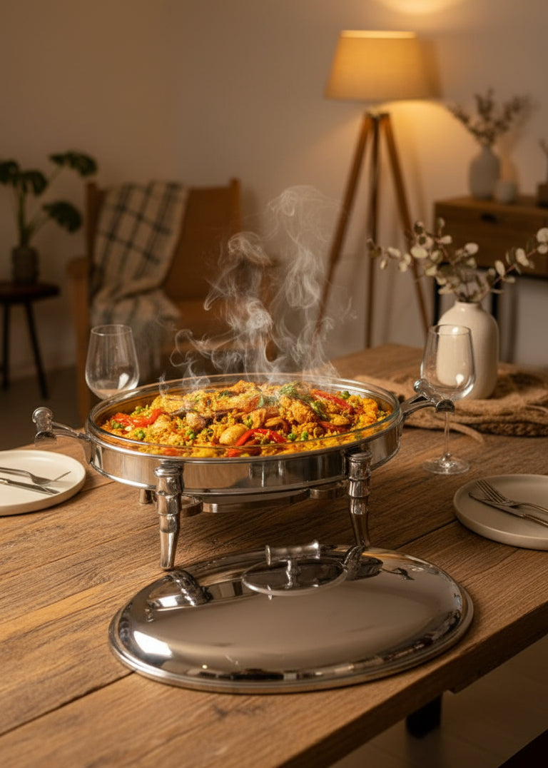 Stainless Steel Serving Warmer with Pyrex