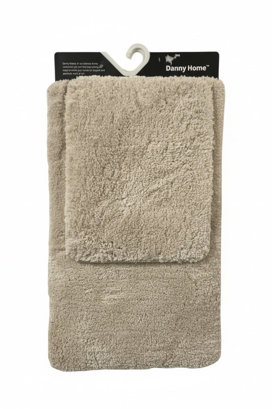Danny Home Light Beige Bathroom Mat 2Pcs Set (24-03)