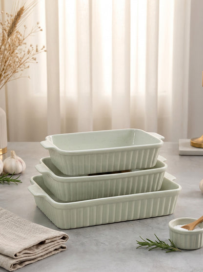 3 Piece Porcelain Baking Dish Set (Mint)