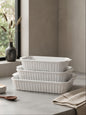 3 Piece Porcelain Baking Dish Set (White)
