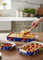 Danny Home Colorful 3-Piece Porcelain Oven Trays Set