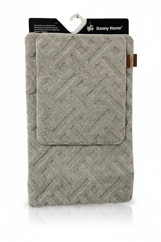 Danny Home Light Grey Bathroom Mat 2Pcs Set (RM22-03)