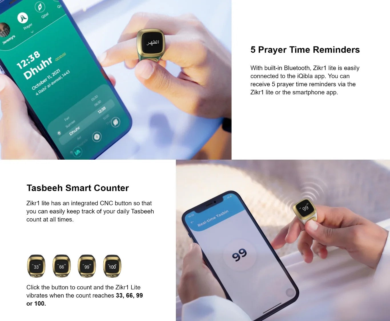 iQibla Zikr Lite Smart Ring 18mm