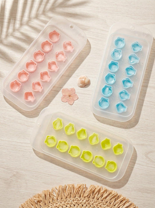 Shell & Starfish Silicone Ice Cube Tray with Lid