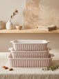 3 Piece Porcelain Baking Dish Set (Pink)
