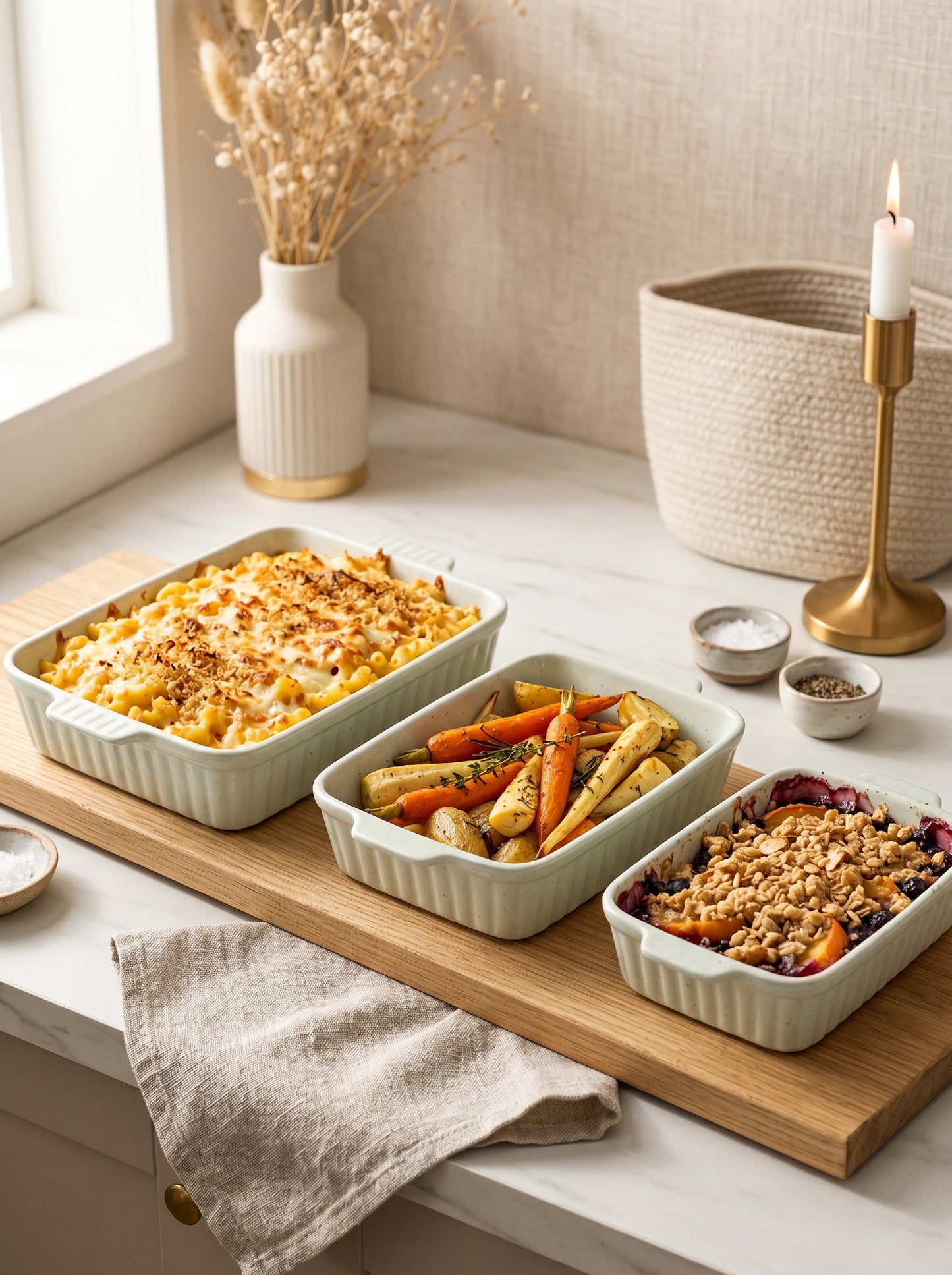 3 Piece Porcelain Baking Dish Set (Mint)
