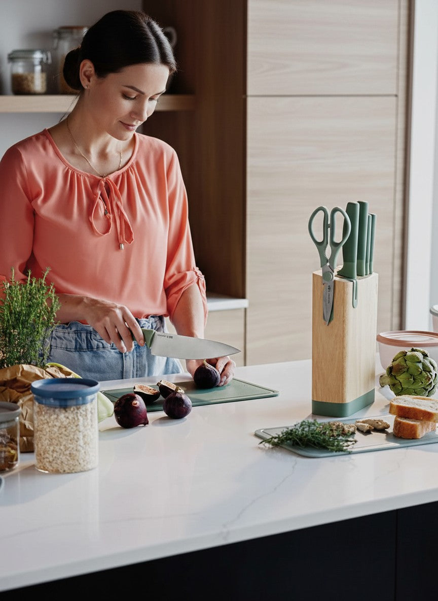 LEO 6-pc knife block set Forest