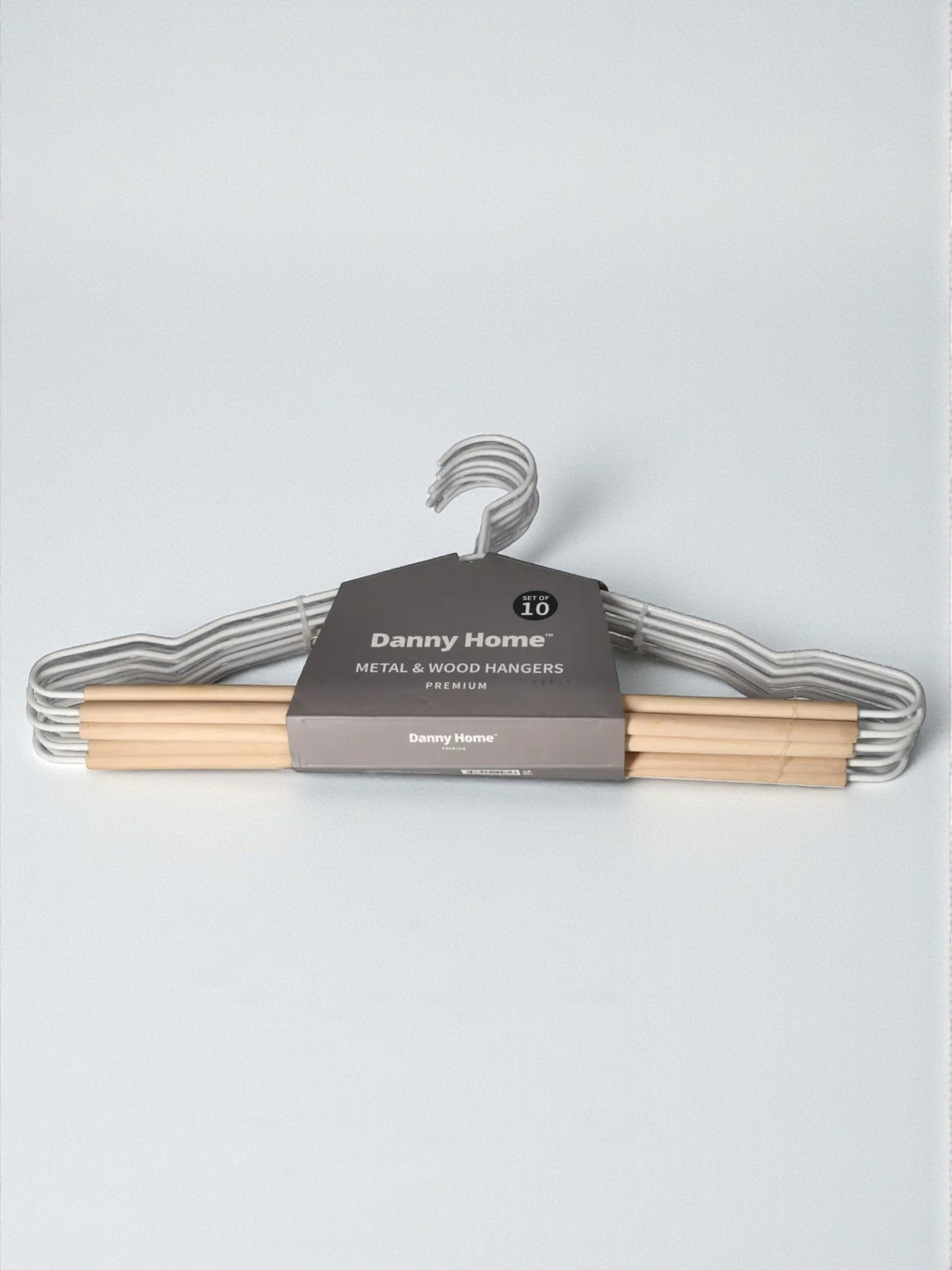 Danny Home Wooden & Metal Clothing Hanger 10pcs