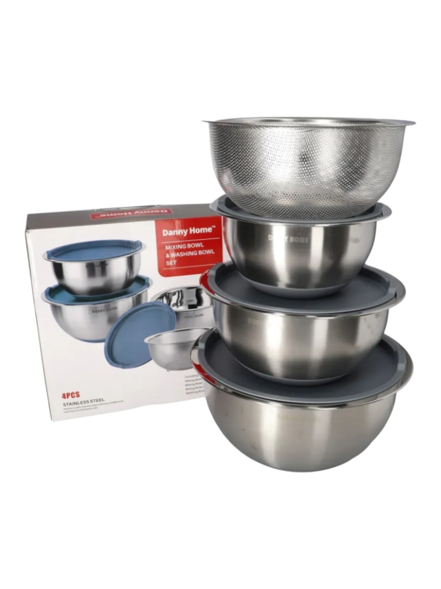 Danny Home Stainless Steel Mixing Bowl & Washing Bowl Set