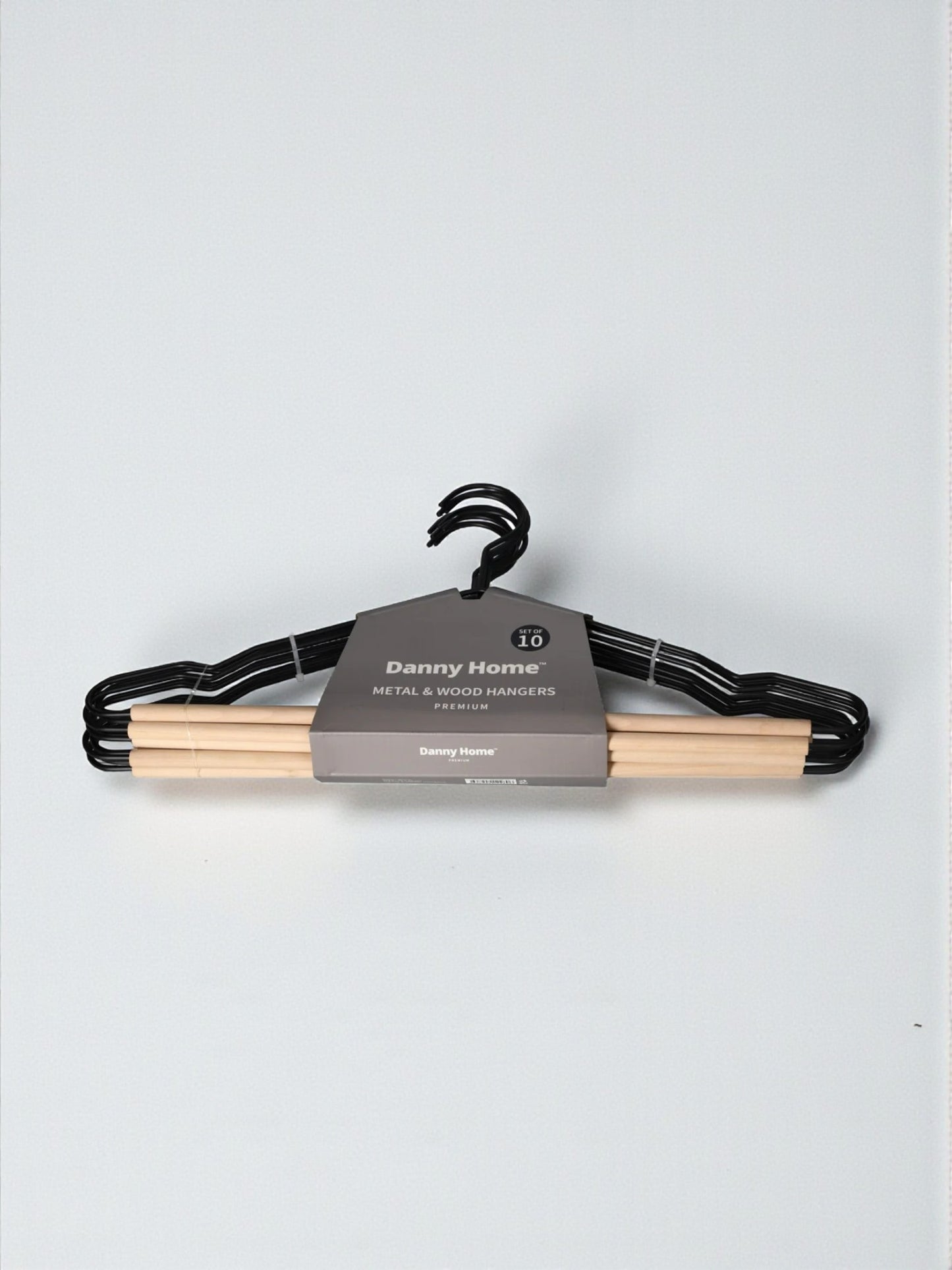 Danny Home Wooden & Metal Clothing Hanger 10pcs